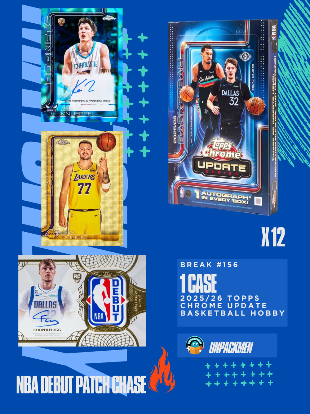 1 CASE (12 BOX) 2025/26 Topps Chrome Update Basketball Hobby / PYT / #156