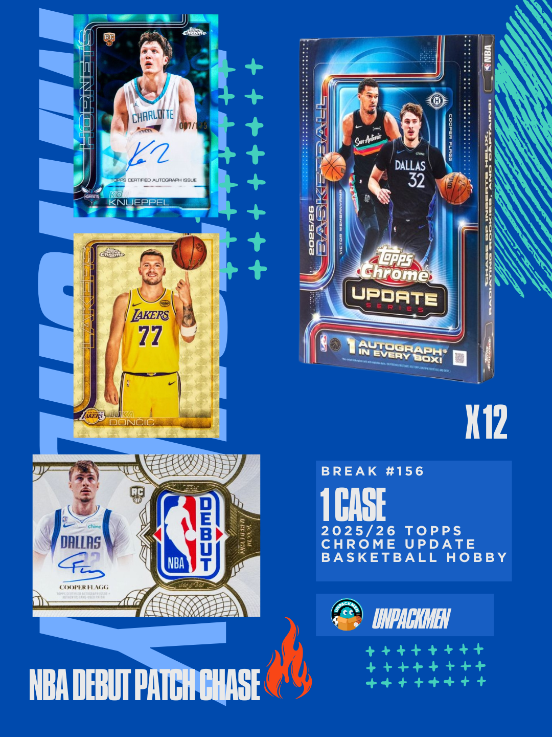 1 CASE (12 BOX) 2025/26 Topps Chrome Update Basketball Hobby / PYT / #156