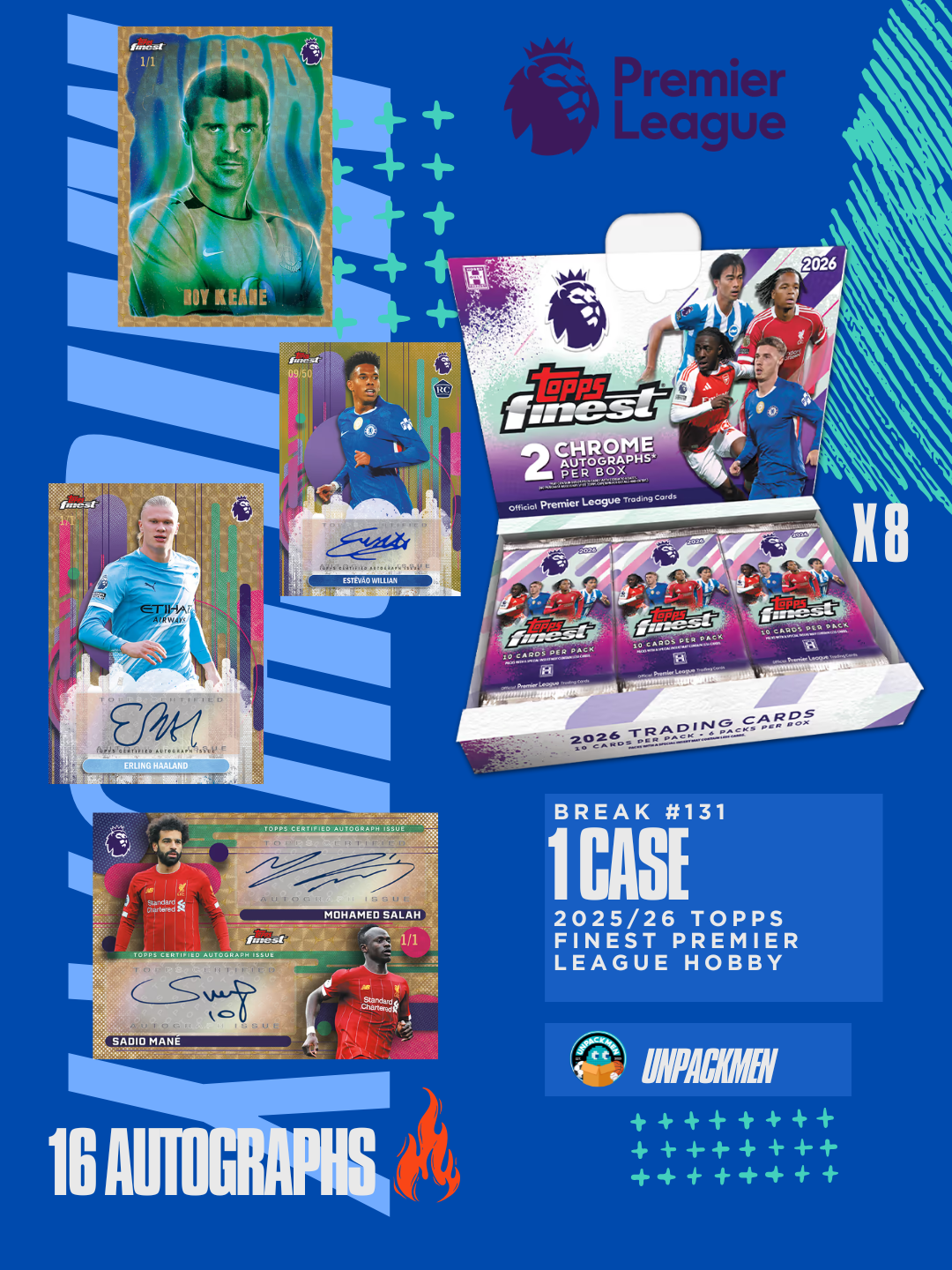 1 CASE (8 BOX) 2025/26 Topps Finest Premier League Hobby Break / PYPT / #131