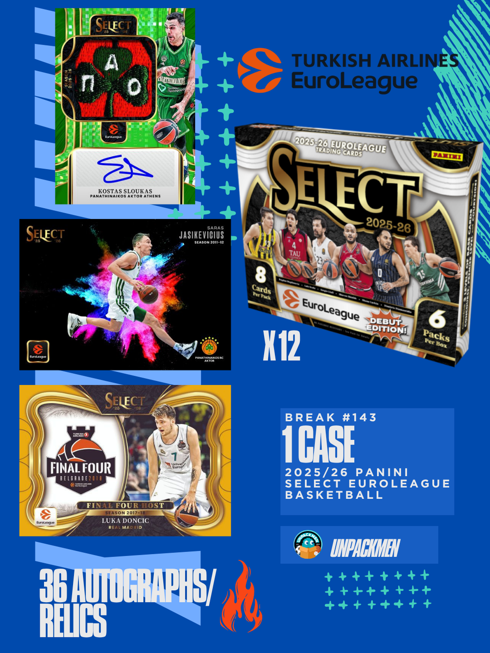 1 CASE (12 BOX) 2025/26 Panini Select EuroLeague Hobby / PYT / #143
