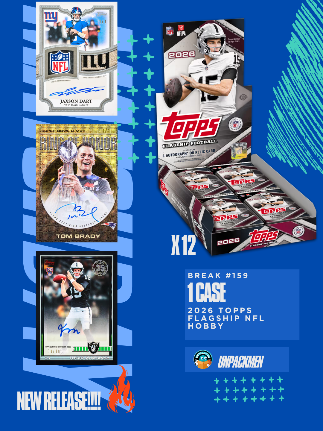 1 CASE (12 BOX) 2026 Topps Flagship NFL Hobby  / RT / #159