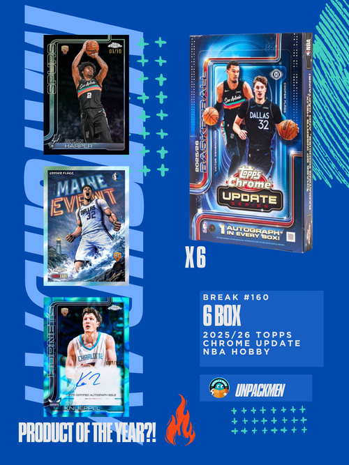 6 BOX 2025/26 Topps Chrome Update Basketball Hobby / PYT / #160