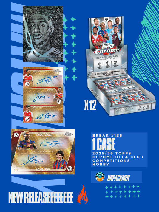 1 CASE (12 BOX) 2025/26 Topps Chrome UEFA Club Competitions Hobby Break / PYPT / #135