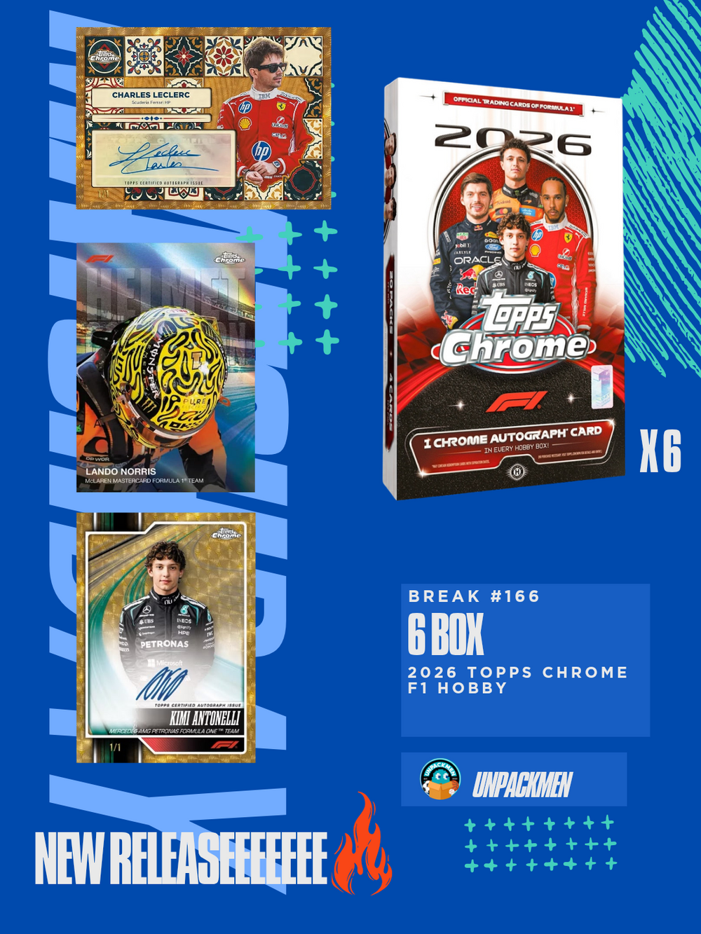 6 BOX 2026 Topps Chrome Formula 1 Hobby / PYD / #166